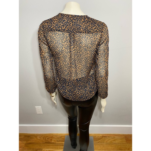 Banana Republic Knit Keyhole Animal Print Blouse - Picture 7 of 16